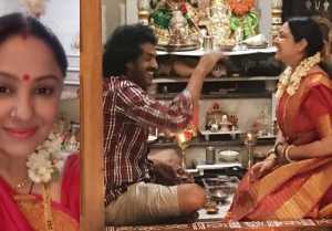 Image result for Priyanka Upendra with  Bheemana Amavasya Rituals