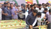 ಕೊರೊನಾ ನಡುವೆಯೂ 100 ಕೆಜಿ ಕೇಕ್ ಕತ್ತರಿಸಿ ಅಭಿಮಾನಿಗಳ ಜೊತೆ ಹುಟ್ಟುಹಬ್ಬ ಸಂಭ್ರಮಿಸಿದ ನಿಖಿಲ್ 