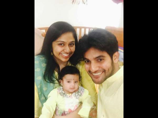 ಮುದ್ದು ಮಗಳ ಜೊತೆ ಆದಿ ಸಾಯಿ ಕುಮಾರ್ ದಂಪತಿಗಳು