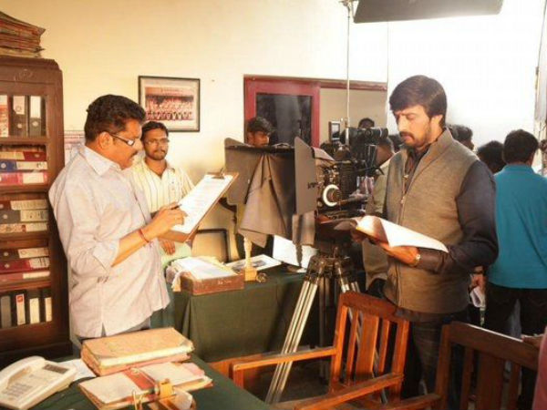 ಸುದೀಪ್ ಗೆ ಆಕ್ಷನ್ ಕಟ್ ಹೇಳುತ್ತಿರುವ ನಿರ್ದೇಶಕ ಕೆ.ಎಸ್.ರವಿಕುಮಾರ್