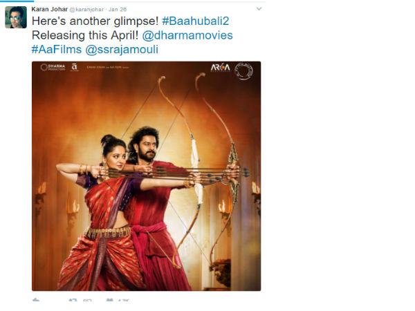 ಧರ್ಮಾ ಪ್ರೊಡಕ್ಷನ್ ಅಡಿಯಲ್ಲಿ 'ಬಾಹುಬಲಿ 2' ರಿಲೀಸ್