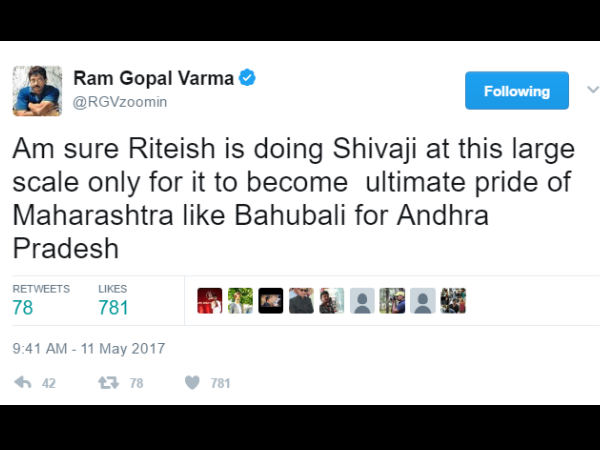 ಶಿವಾಜಿ ಪಾತ್ರದಲ್ಲಿ ರಿತೇಶ್ ದೇಶ್ ಮುಖ್