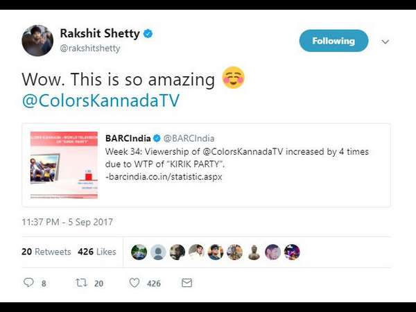 ರಕ್ಷಿತ್ ಶೆಟ್ಟಿ ಫುಲ್ ಖುಷ್