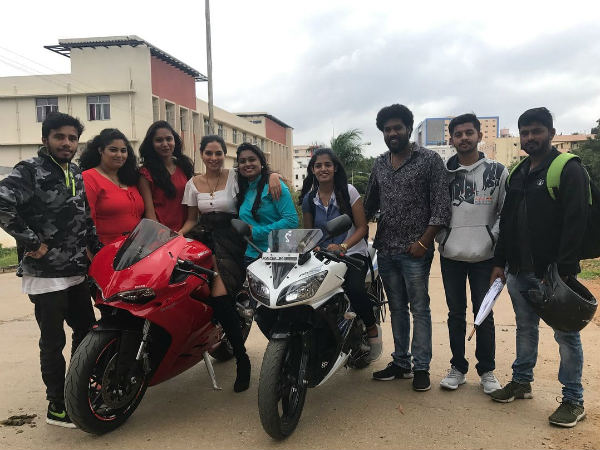 Taniya Hope ride a Ducati 959 bike Taniya Hope ride a Ducati 959 bike