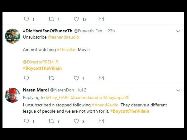 ಟ್ರೆಂಡಿಂಗ್ ಆಗಿದೆ #BoycottTheVillain ಹ್ಯಾಶ್ ಟ್ಯಾಗ್
