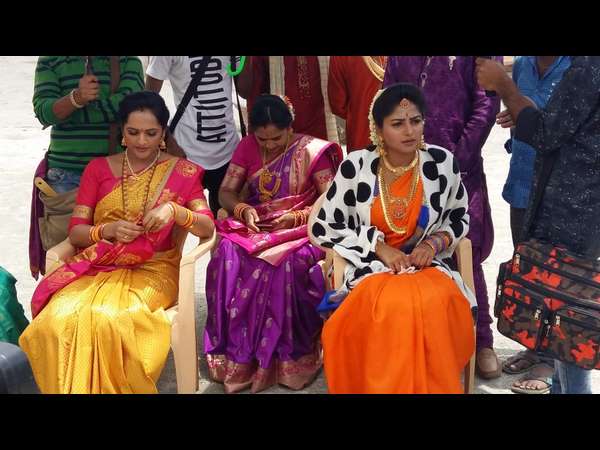 Seetha Rama Kalyana movie shooting is being at Bangalore Palace ground Seetha Rama Kalyana movie shooting is being at Bangalore Palace ground