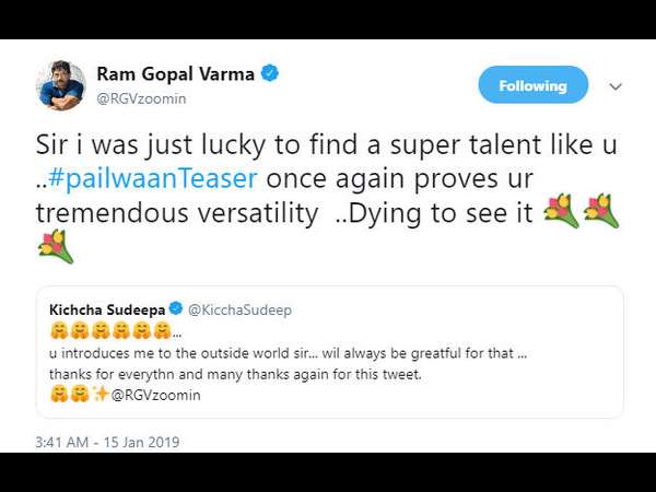 ಸುದೀಪ್ ಬಗ್ಗೆ ವರ್ಮಾ ಸಂತಸ