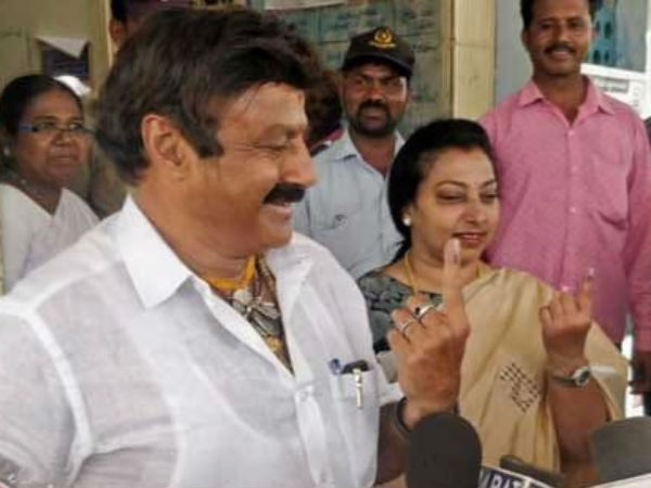 ಮತದಾನ ಮಾಡಿದ ಹಿರಿಯ ನಟ ಬಾಲಕೃಷ್ಣ