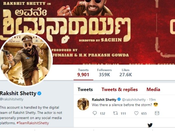 ಸಾಮಾಜಿಕ ಜಾಲತಾಣಕ್ಕೆ ಮರಳಿದ ರಕ್ಷಿತ್