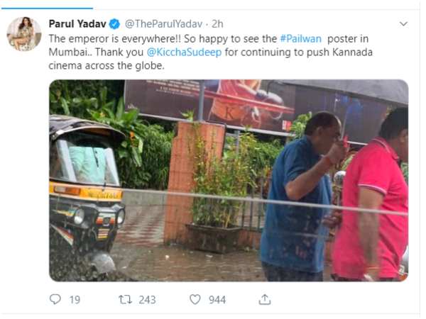 Parul Yadav Tweets About Pailwaan Movie Parul Yadav Tweets About Pailwaan Movie