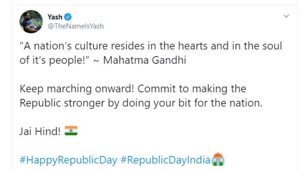 Kannada Actor Yash And Darshan Are Wishes For Republic Day Kannada Actor Yash And Darshan Are Wishes For Republic Day