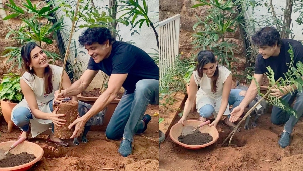 ಮಾವನ ಜೊತೆ ಗಿಡನೆಡುತ್ತಿರುವ ಸಮಂತಾ