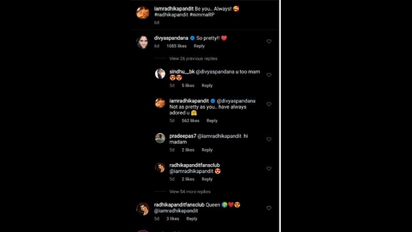 Actress Ramya Comments On Radhika Pandit Post For The First Time Actress Ramya Comments On Radhika Pandit Post For The First Time