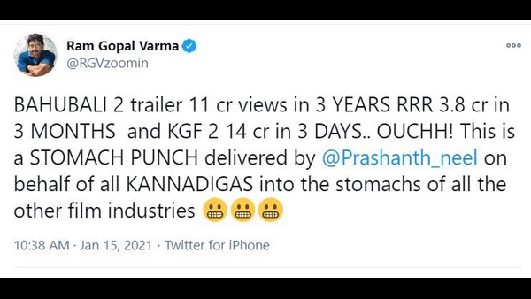 ರಾಜಮೌಳಿಗೆ ಪಂಚ್ ಕೊಟ್ಟ ಆರ್ಜಿವಿ
