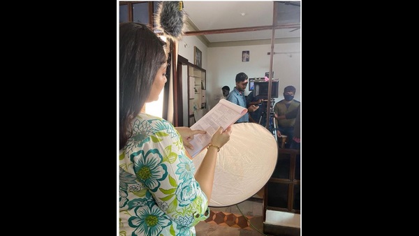 Meghana Raj Back to Shoot after Jr Chiru Turns 9 Month Old Meghana Raj Back to Shoot after Jr Chiru Turns 9 Month Old