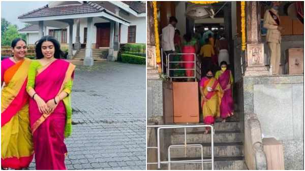 Actress Shruthi visits to Dharmasthala sri manjunatha temple with her Daughter Actress Shruthi visits to Dharmasthala sri manjunatha temple with her Daughter