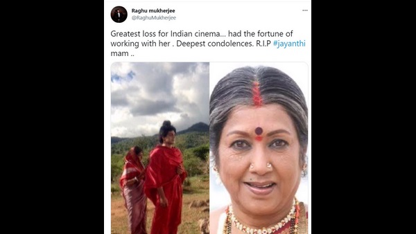 ಜಯಂತಿ ನಿಧನಕ್ಕೆ ರಘು ಮುಖರ್ಜಿ ಸಂತಾಪ