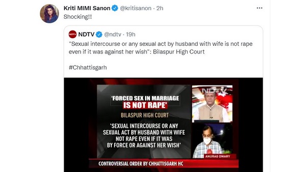 Film celebrities strongly react to Chhattisgarh HC order, sex between married couple not rape even if by force Film celebrities strongly react to Chhattisgarh HC order, sex between married couple not rape even if by force