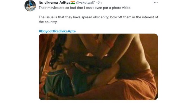 Boycott Radhika Apte Trends on Twitter after her obsolesce Image from Parched Goes Viral Boycott Radhika Apte Trends on Twitter after her obsolesce Image from Parched Goes Viral