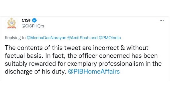 CISF clarified about officer who stopped Salman Khan at Airport, rewarded for exemplary professionalism CISF clarified about officer who stopped Salman Khan at Airport, rewarded for exemplary professionalism