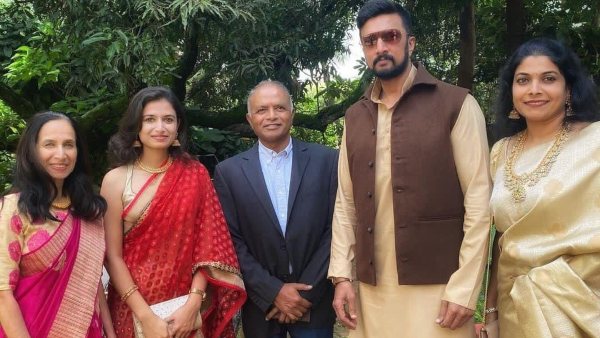 Sudeep and his family attend their cousin marriage, photo goes viral on social media Sudeep and his family attend their cousin marriage, photo goes viral on social media