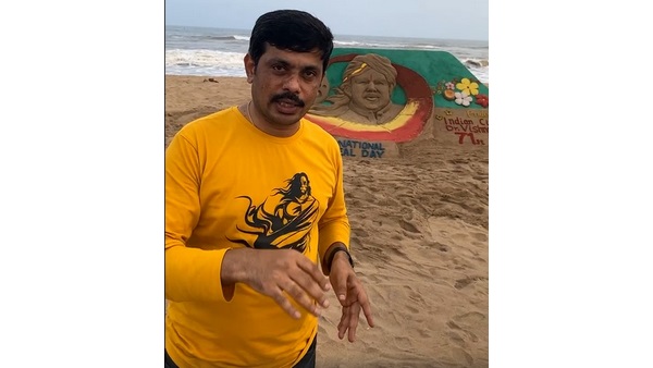 ವಿಷ್ಣುವರ್ಧನ್ರ 71ನೇ ಹುಟ್ಟುಹಬ್ಬದ ಸಂದರ್ಭಕ್ಕೆ ಮರಳು ಶಿಲ್ಪ
