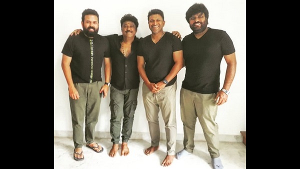 Jaggesh Meets Puneeth Rajkumar and Santhosh Ananddram Jaggesh Meets Puneeth Rajkumar and Santhosh Ananddram
