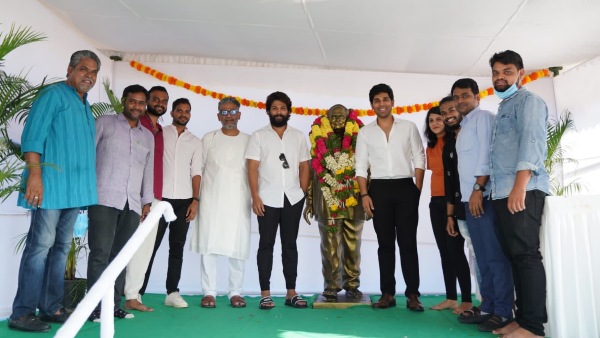 Allu Ramalingaiah statue was unveiled by Allu Arjun Allu Ramalingaiah statue was unveiled by Allu Arjun