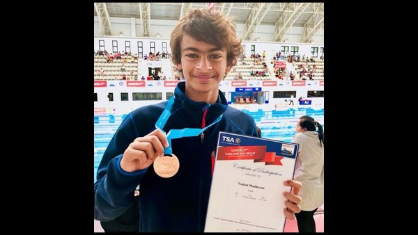 R Madhavan son Vedaant wins 7 medals in swimming Championship R Madhavan son Vedaant wins 7 medals in swimming Championship