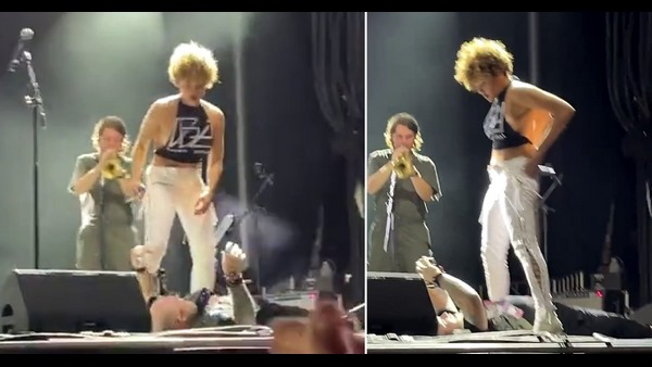 Famous singer urinated on a fans face during her performance Famous singer urinated on a fans face during her performance