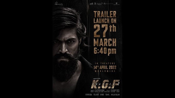 ಮಾರ್ಚ್ 27ಕ್ಕೆ 'kGF 2' ಟ್ರೇಲರ್ ರಿಲೀಸ್!