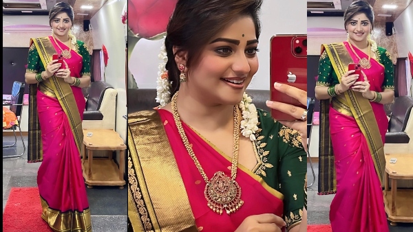 Actress Rachita Ram gorgeousbin red silk saree, photo viral Actress Rachita Ram gorgeousbin red silk saree, photo viral