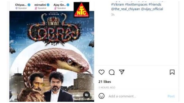 Cobra Starrer Chiyaan Vikram Talks About Thalapathy Vijay Dance On Twitter Cobra Starrer Chiyaan Vikram Talks About Thalapathy Vijay Dance On Twitter