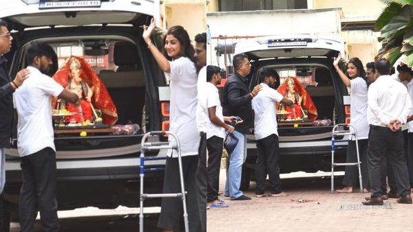 Ganesh Chaturthi 2022: Shilpa Shetty And Raj Kundra Welcome Ganapathi Idol To Home Ganesh Chaturthi 2022: Shilpa Shetty And Raj Kundra Welcome Ganapathi Idol To Home