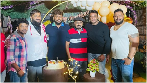 Actor Dhanveer Birthday Bash with Challenging star Darshan Actor Dhanveer Birthday Bash with Challenging star Darshan