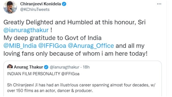 ಪ್ರಶಸ್ತಿ ನೀಡಿದ್ದಕ್ಕೆ ಚಿರು ಧನ್ಯವಾದ